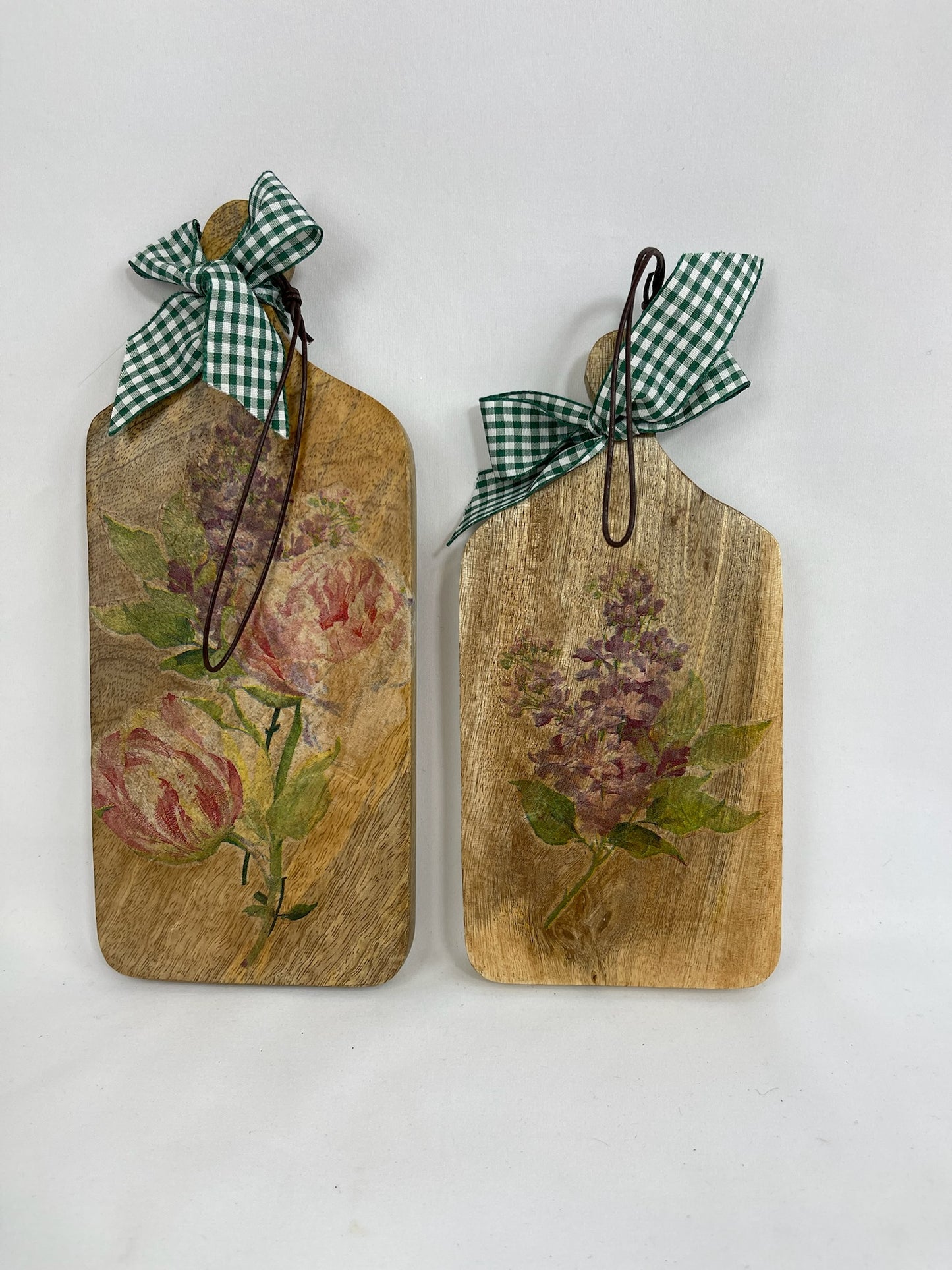 Set de Tablas Decorativas de Madera con Motivos Florales