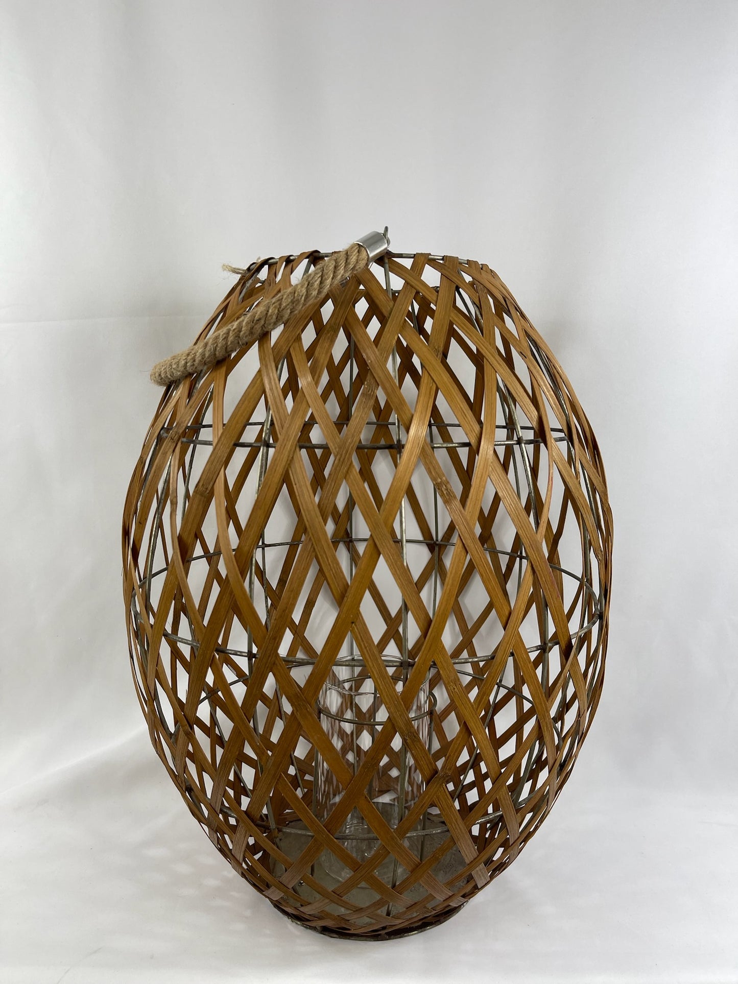 Light Candle: Oval Natural Bamboo Decorative Lamp
