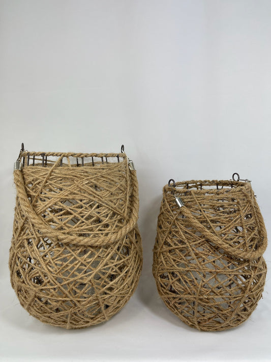 Faroles Rústicos de Yute - Luz y Estilo Natura