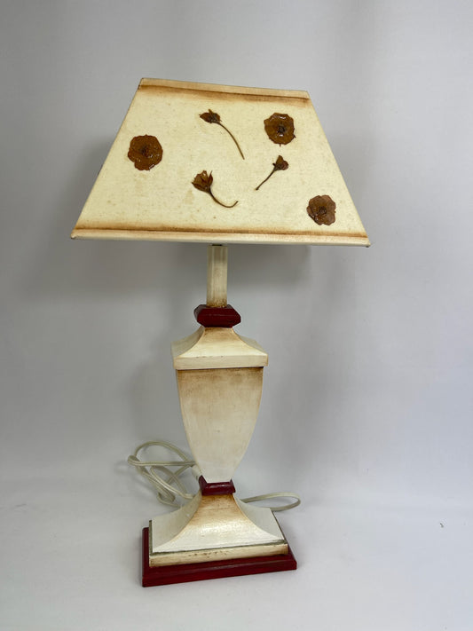 Lámpara de Mesa Artesanal con Flores Preservadas